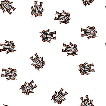 Augmenting robot vector seamless pattern Stock Illustration