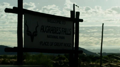 Augrabies Sign Tracking Shot Stock Footage 234904953