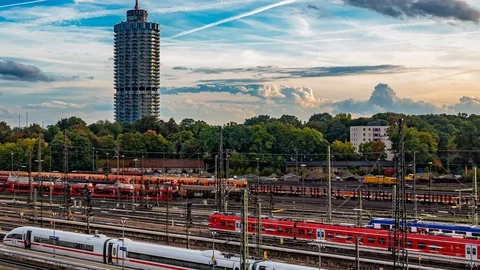Augsburg Main Train Station Stock-Footage 124278984