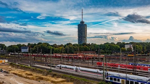 Augsburg Main Train Station Stock Footage 124278985