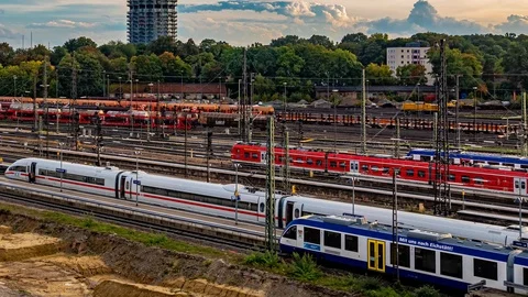 Augsburg Main Train Station Stock Footage 124279911