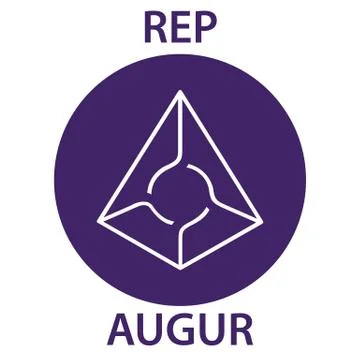 Augur Coin cryptocurrency blockchain icon. Virtual electronic, internet money Stock Illustration