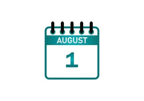 August 1 Calendar Icon Stock-Illustration