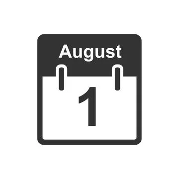 August 1 Calendar icon.Vector illustration,flat style Date,day of month Sunda Stock Illustration