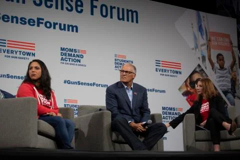 AUGUST 10 2019: DES MOINES IOWA-POLITICIANS SPEAK AT GUN SAFETY FORUM Stock Photos