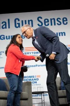 AUGUST 10 2019: DES MOINES IOWA-POLITICIANS SPEAK AT GUN SAFETY FORUM Stock Photos