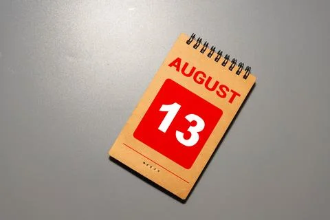 August 13, Number cube design in natural concept. Stock Photos