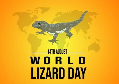 August 14th, World Lizard Day celebrates a specific type of reptile. Stock Illustration
