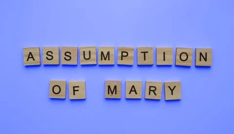 August 15, Assumption of the Blessed Virgin Mary, minimalistic banner with .. Stock Photos