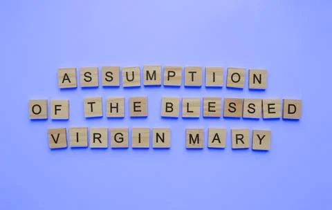 August 15, Assumption of the Blessed Virgin Mary, minimalistic banner with .. Stock Photos