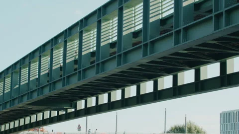 August 16th 2024 - Berlin, Germany : Bridge and shadows Stock Footage 282799996