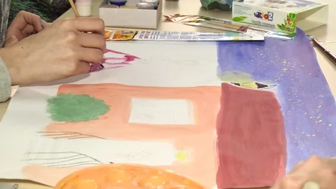 August 17, 2017 Kiev Ukraine drawing contest among children with cancer Stock Footage 115835384