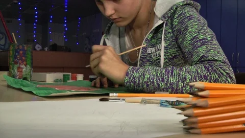 August 17, 2017 Kiev Ukraine drawing contest among children with cancer Stock Footage 115835501