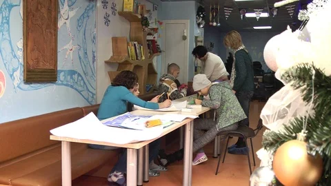 August 17, 2017 Kiev Ukraine drawing contest among children with cancer Stock Footage 115835540