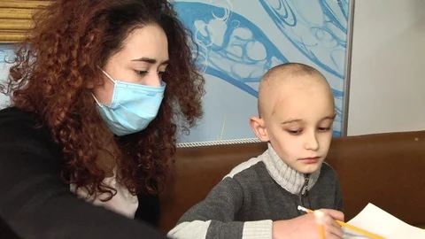 August 17, 2017 Kiev Ukraine drawing contest among children with cancer Stock Footage 115835571