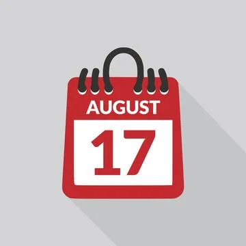 August 17 Calendar icon vector illustration. Stock Illustration