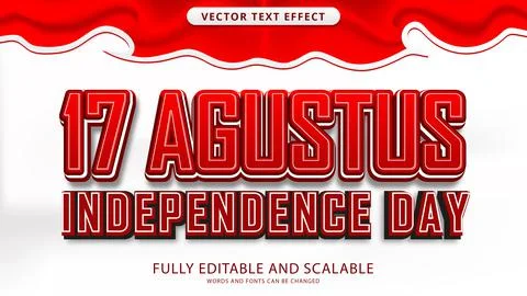August 17 text effect editable eps file Stock Illustration
