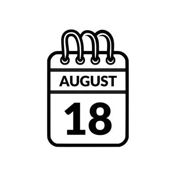 August 18 Calendar icon vector illustration. Stock Illustration
