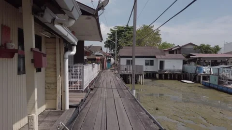 August 18,2022.penang,Malaysia. View while walking along pathway at Chew Jett Video stock 311055931