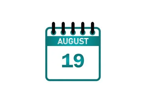 August 19 Calendar Image Stock Illustration