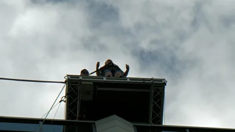 August 2, 2025 - jumping from heights in Sosnowiec - Poland Stock Footage 314283338