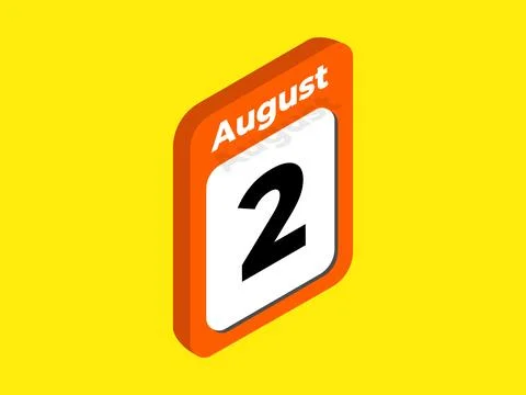 August 2- Calendar date icon vector illustration. Stock Illustration