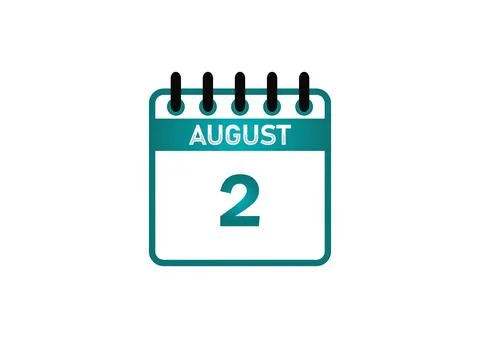 August 2 Calendar Icon Stockillustratie