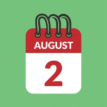 August 2 Calendar icon vector illustration. Stock Illustration