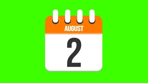 August 2. Cartoon style calendar. Stock Illustration
