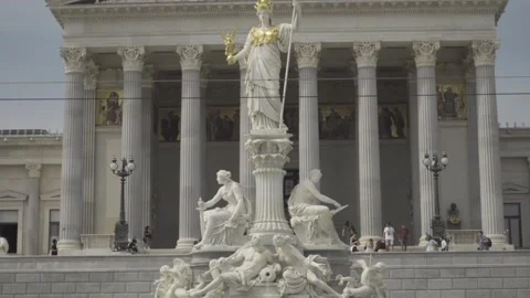 August 20, 2023. Vienna, Austria. Austrian Parliament building in Vienna at Dr 動画素材 331357417