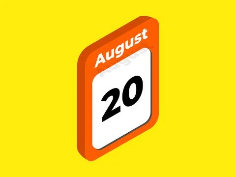 August 20- Calendar date icon vector illustration Stock Illustration