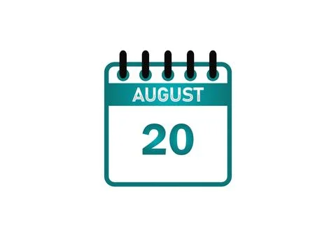 August 20 Calendar Image Stock Illustration