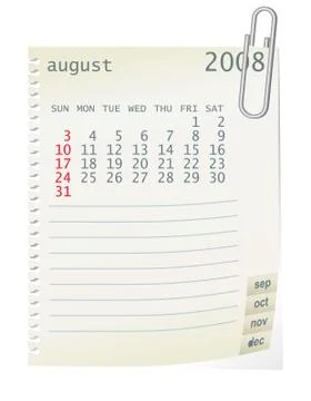 August 2008 Stock Illustration