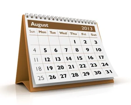 August 2013 calendar Stock Illustration