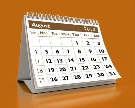 August 2013 calendar Stock Illustration