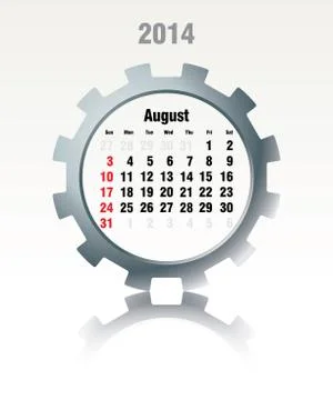 August 2014 - calendar - vector illustration Stock Illustration