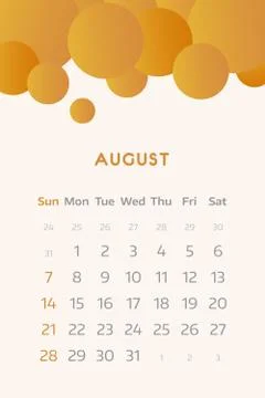 August 2016 Stock Illustration