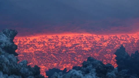 August 2025 Mount Etna Lava Flow New Effusive Vent on Southern Flank Stock-Footage 315412464