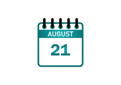 August 21 Calendar Date Stock Illustration