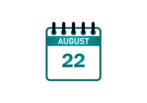 August 22 Calendar Date Stock Illustration