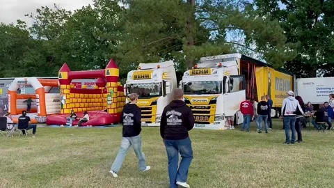 August 23, 2025 Bockhorn, Lower Saxony, Germany A video at a truck show wit.. Vídeos de archivo 315745415