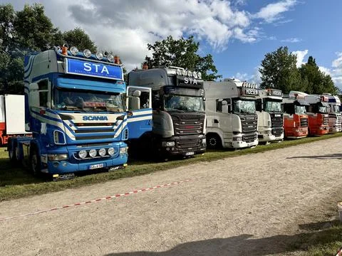 August 23, 2025 Bockhorn, Lower Saxony, Germany A photo of a row of old Sca.. Stock Photos