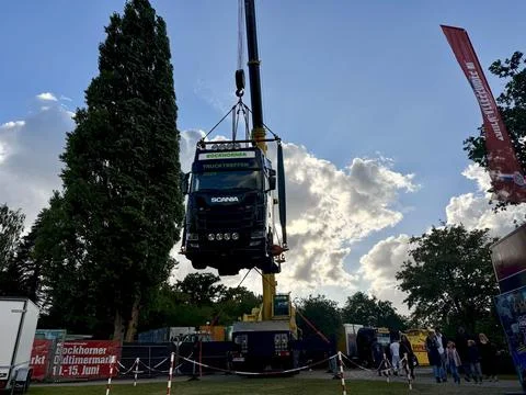 August 23, 2025 Bockhorn, Lower Saxony, Germany A photo of a Scania truck h.. Stock Photos