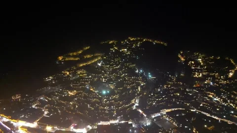 On august 23 2025:The night view of China's "Qianhu Miao Village" Stock Footage 319372170