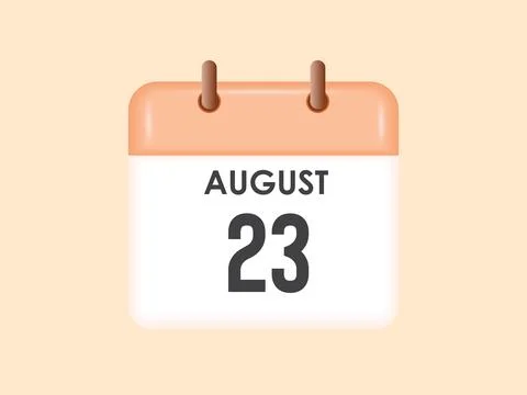 August 23 - calendar and Time planner. Daily Calendar Icon reminder. Vector.. Stock Illustration