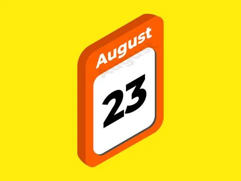 August 23- Calendar date icon vector illustration Stock Illustration