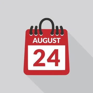 August 24 Calendar icon vector illustration. Stock Illustration