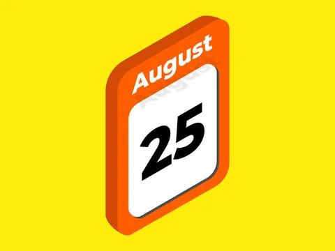August 25- Calendar date icon vector illustration Stock Illustration