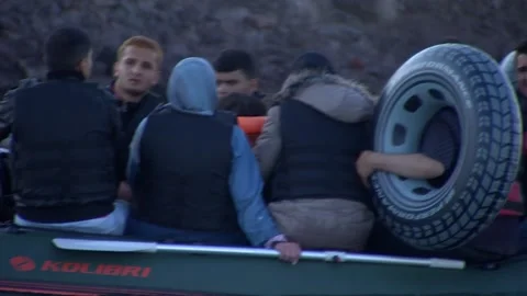 August 26, 2015 Bodrum Turkey. Syrian refugees fleeing from war trying to go out Video stock 143722136