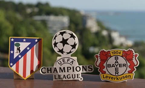 August 26, 2022, Sochi, Russia. Emblems of the football clubs participating i Stock Photos